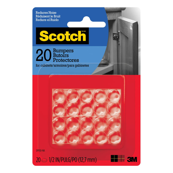 Scotch Self-Stick Rubber Pads SP950-NA, Clear, 1/2 in