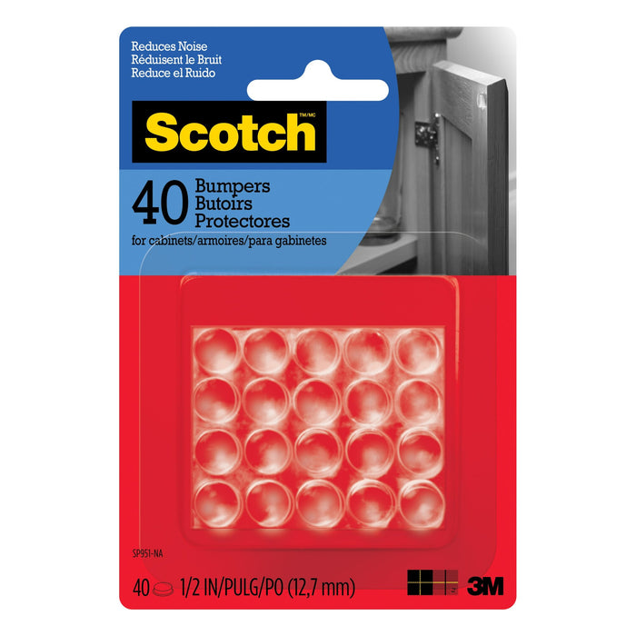 Scotch Self-Stick Rubber Pads SP951-NA, Clear, 1/2 in