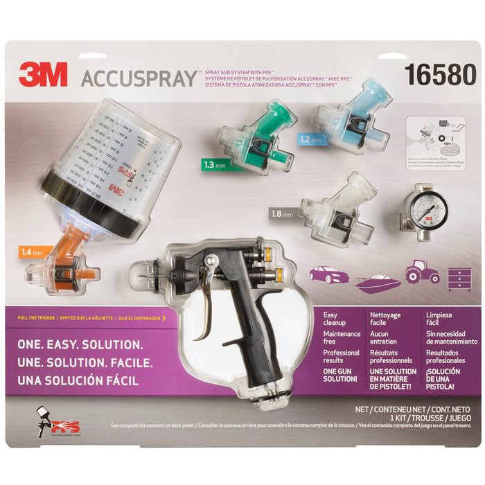 3M Accuspray ONE Spray Gun System with Standard PPS, 16580, 4 percase