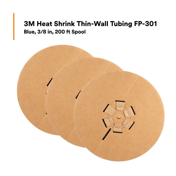 3M Heat Shrink Thin-Wall Tubing FP-301-3/8-Blue-200`: 200 ft spoollength