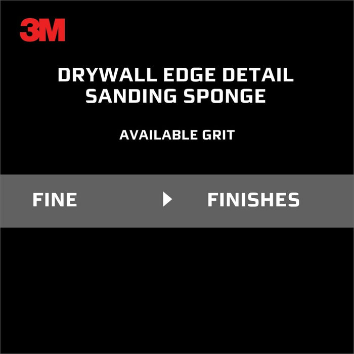 3M Drywall Sanding Sponge CP-042, Single Angle, 2 7/8 in x 4 7/8 in x 1 in, Fine
