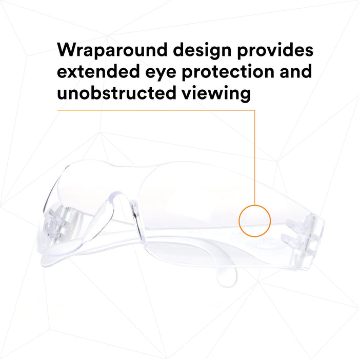 3M Virtua Protective Eyewear 11326-00000-20 Clear Temples Clear HardCoat Lens