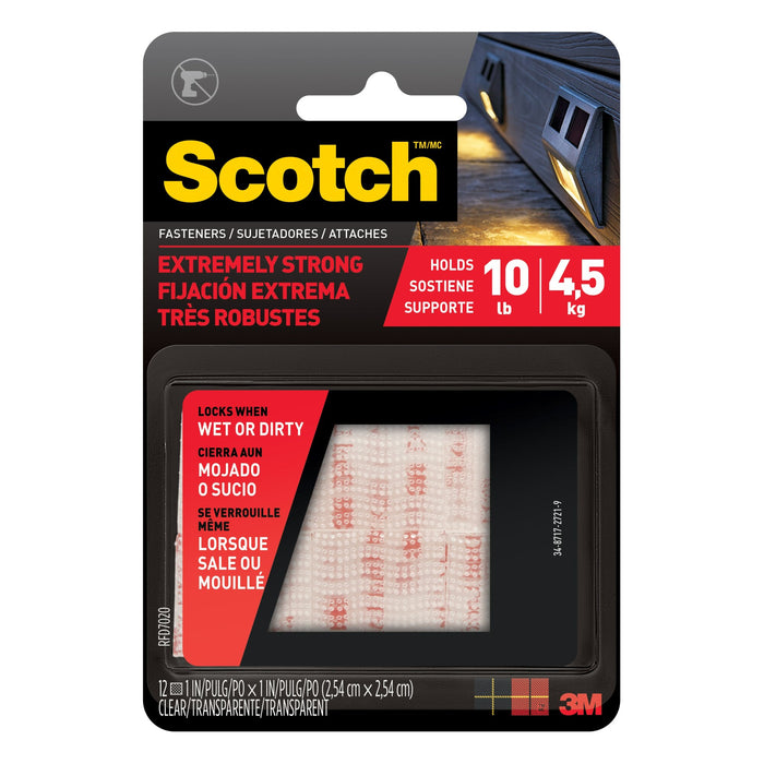 Scotch Extreme Fasteners RFD7020, 1 in x 1 in (2.54 cm x 2.54 cm)