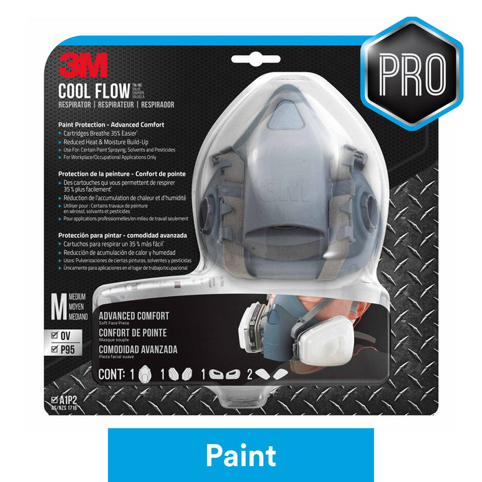 3M Professional Paint Respirator 7512PA1-A-PS, Medium, 1/pk