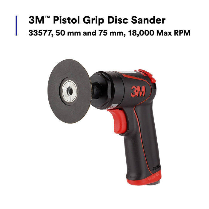 3M Pistol Grip Disc Sander, 33577, 50 mm and 75 mm, 18,000 Max RPM