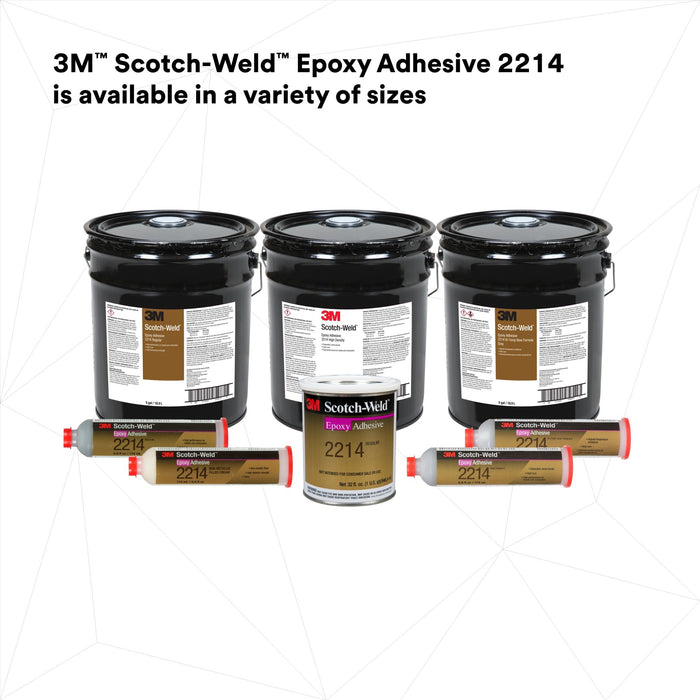 3M Scotch-Weld Epoxy Adhesive 2214, Regular, Gray, 5 Gallon (Pail),Drum