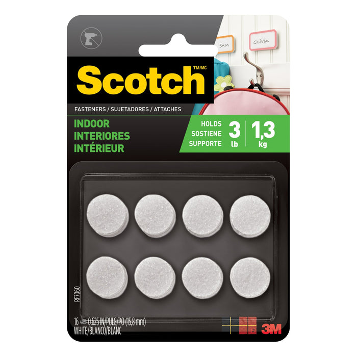 Scotch Indoor Fasteners RF7060, 5/8 in (15,8 mm) DIAM EA White