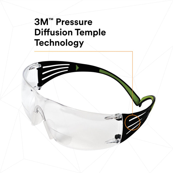 3M SecureFit Protective Eyewear SF425AF, Clear Lens, +2.5 Diopter