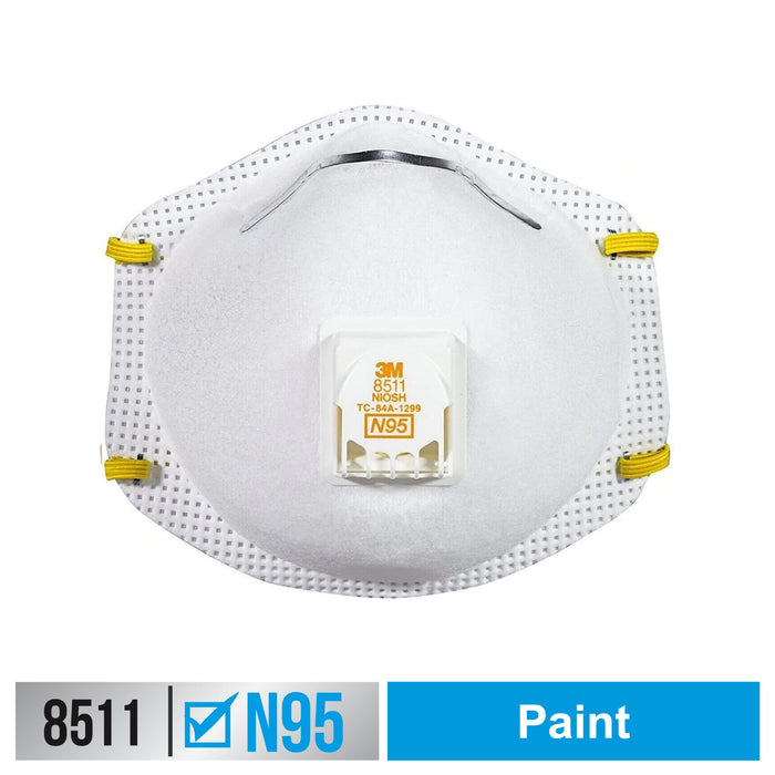 3M Paint Sanding Valved Respirator 8511P5-C-PS, 5 ea/pk