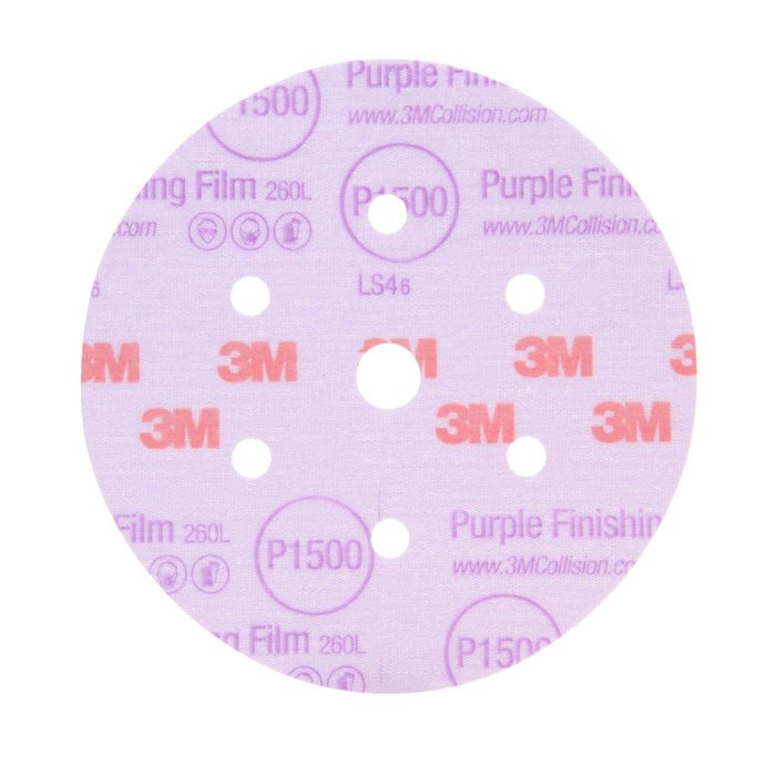 3M Hookit Purple Finishing Film Abrasive Disc 260L, 30366, 3 in,P2000