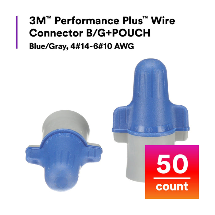 3M Performance Plus Wire Connector B/G+POUCH, 50 per Pouch
