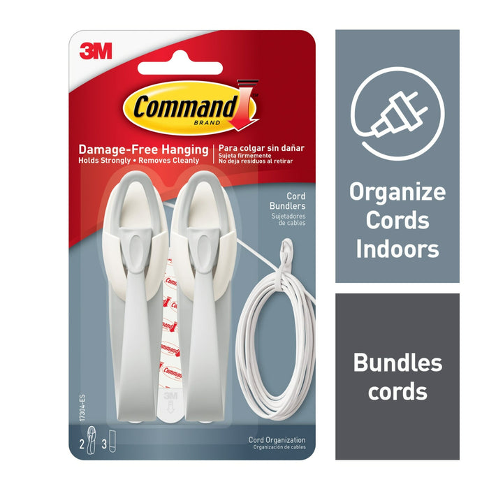 Command Cord Bundlers, 17304-ES, 2 bundlers, 3 strips