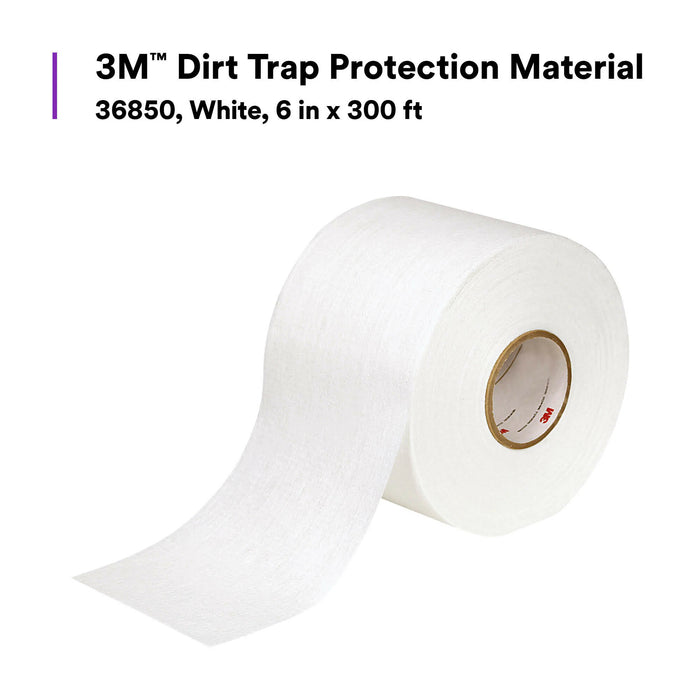 3M Dirt Trap Protection Material, 36850, White, 6 in x 300 ft, 4 percase
