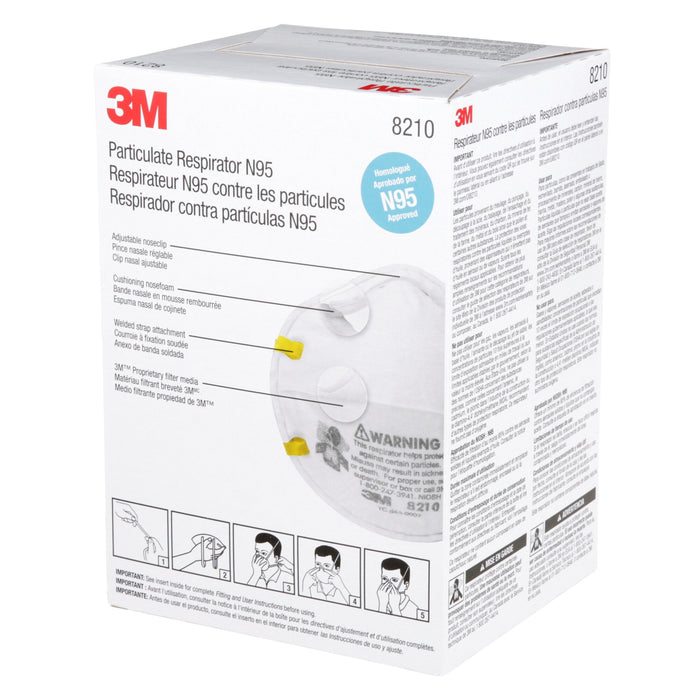 3M Particulate Respirator 8210, N95 160 EA/Case