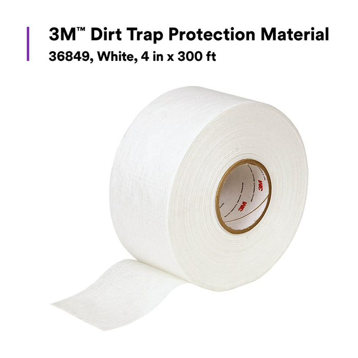 3M Dirt Trap Protection Material, 36849, White, 4 in x 300 ft, 6 percase