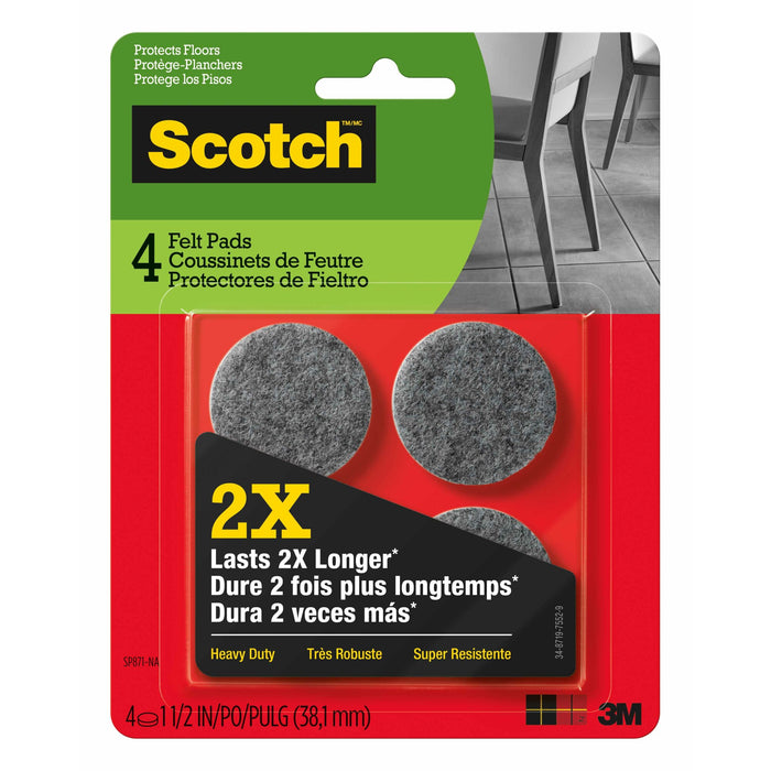 Scotch Heavy Duty Felt Pads, SP871-NA, 1.5 inch