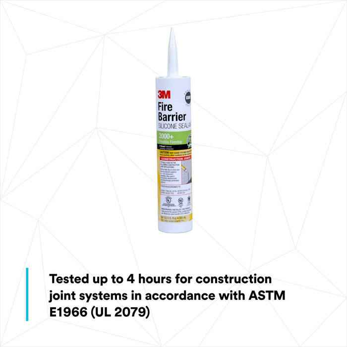 3M Fire Barrier Silicone Sealant 2000+, Gray, 10.3 fl oz Cartridge