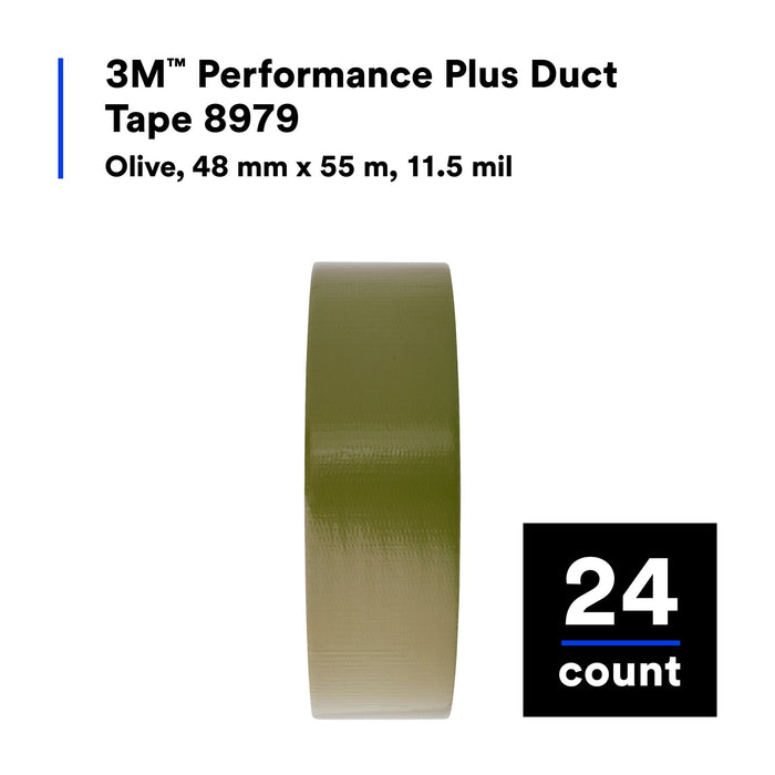 3M Performance Plus Duct Tape 8979, Olive, 48 mm x 55 m, 12.1 mil