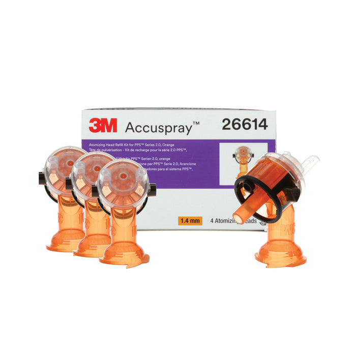 3M Accuspray Atomizing Head Refill Pack for 3M PPS Series 2.0,26614, Orange