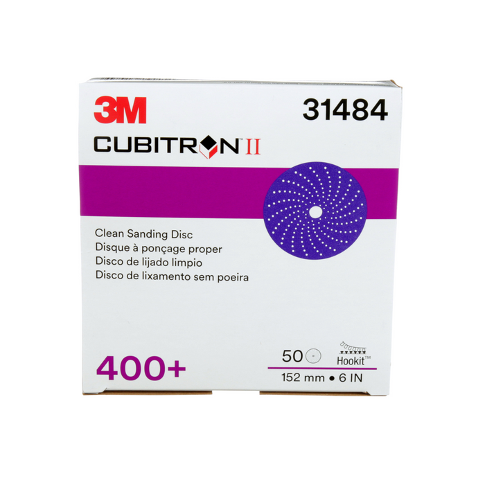 3M Cubitron II Hookit Clean Sanding Abrasive Disc, 31484, 6 in, 400+
grade