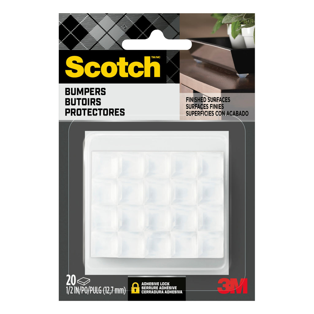 Scotch Square Bumpers, SP954-NA, 1/2 in, Clear – EIO.com