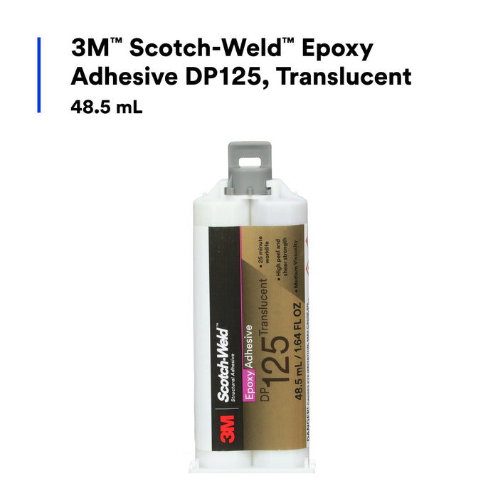 3M Scotch-Weld Epoxy Adhesive DP125, Translucent, 48.5mL Duo-Pak