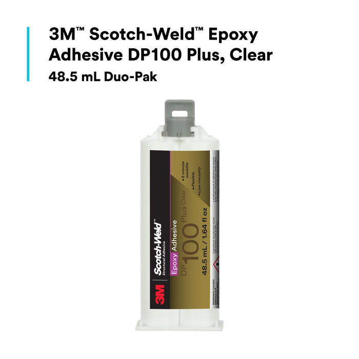 3M Scotch-Weld Epoxy Adhesive DP100 Plus, Clear, 48.5 mL Duo-Pak