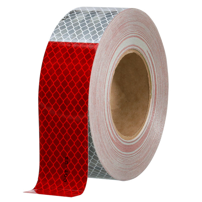 3M Flexible Prismatic Conspicuity Markings 913-326, Red/White, DOT, 2in x 50 yd