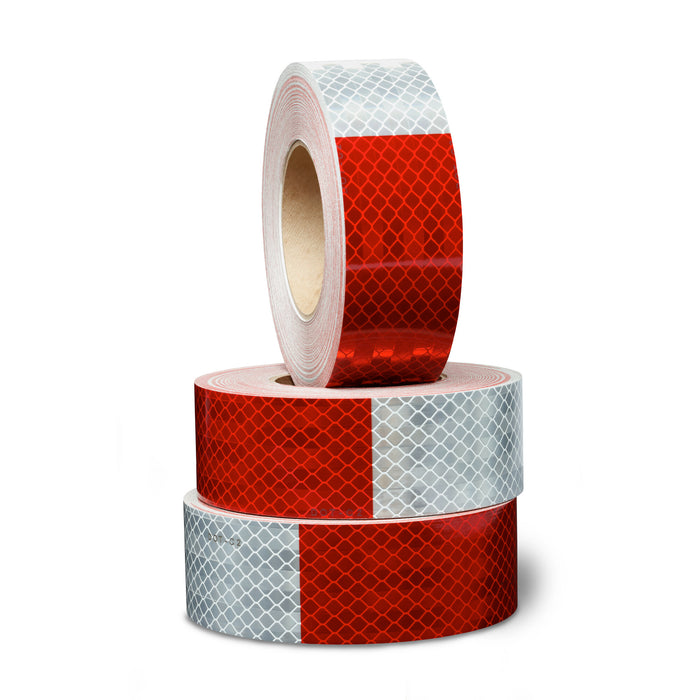 3M Flexible Prismatic Conspicuity Markings 913-32, Red/White, DOT, 2 inx 50 yd