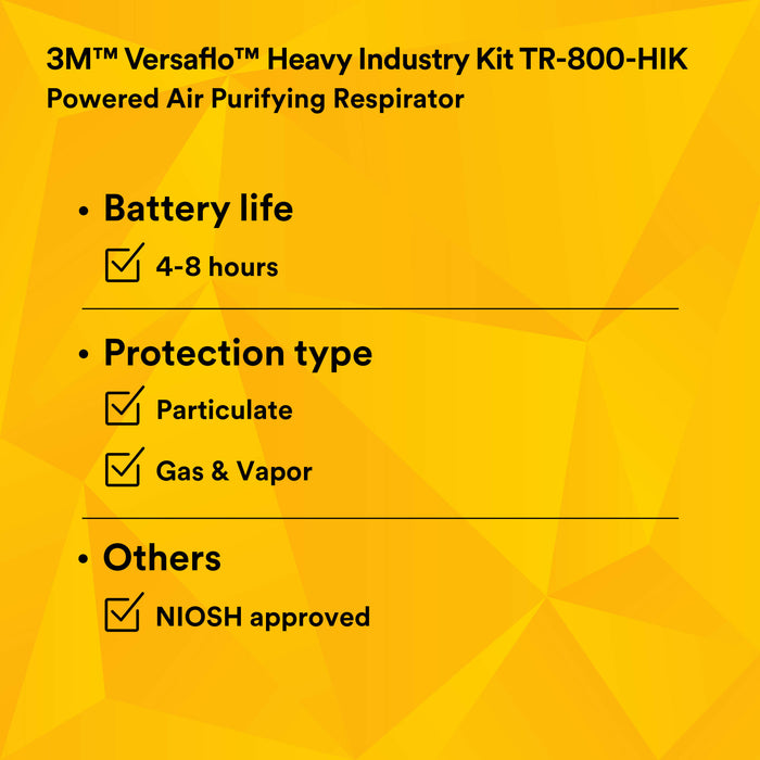 3M Versaflo Powered Air Purifying Respirator Heavy Industry KitTR-800-HIK