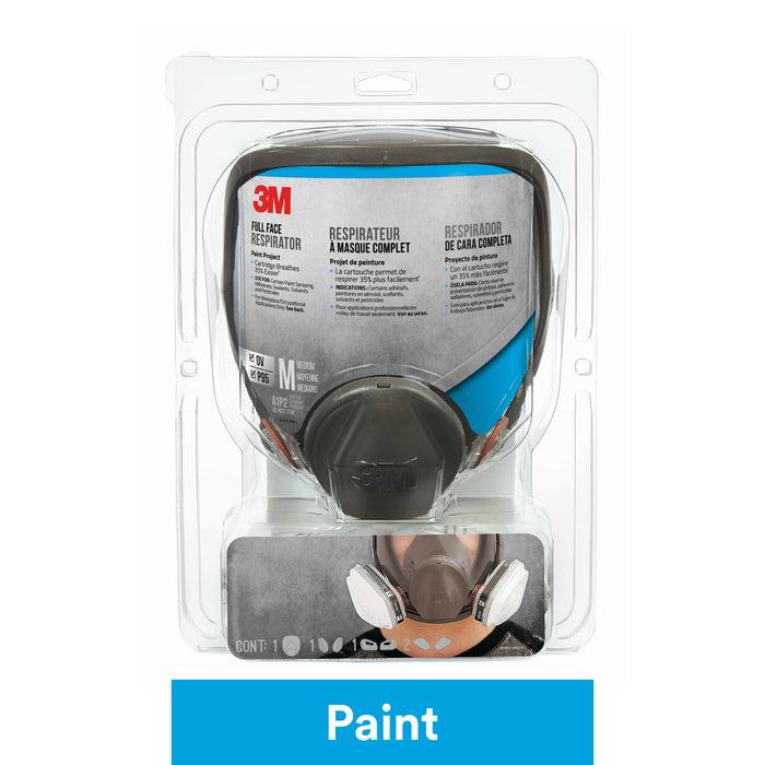 3M Full Face Paint Project Respirator, 68P71P1-DC, Size Medium, 1each/pack