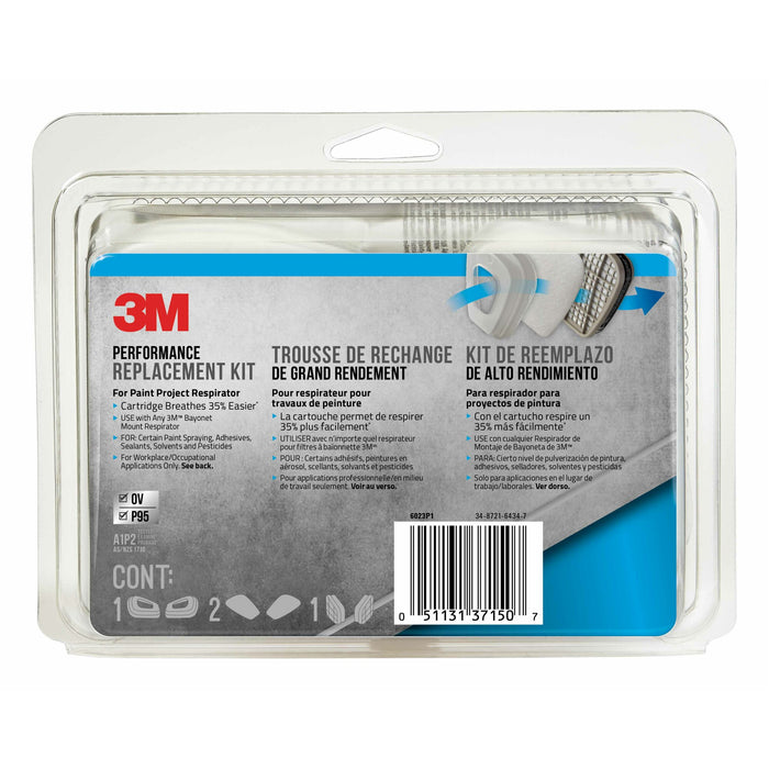 3M Performance Replacement Kit for the Paint Project Respirator OV/P95,6023P1-DC