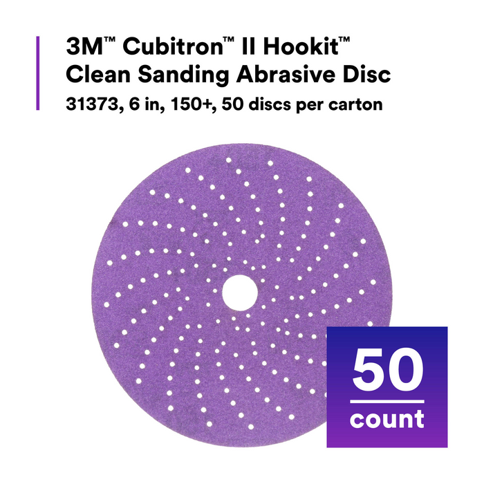 3M Cubitron II Hookit Clean Sanding Abrasive Disc 737U, 31373, 6 in,
150+