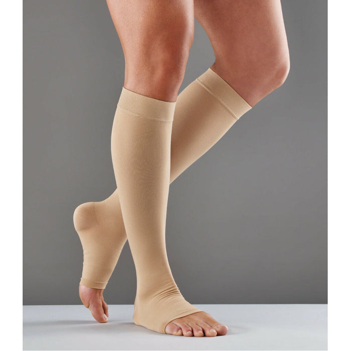 FUTURO Open Toe Knee Length Stockings, 71050EN, Large, Beige