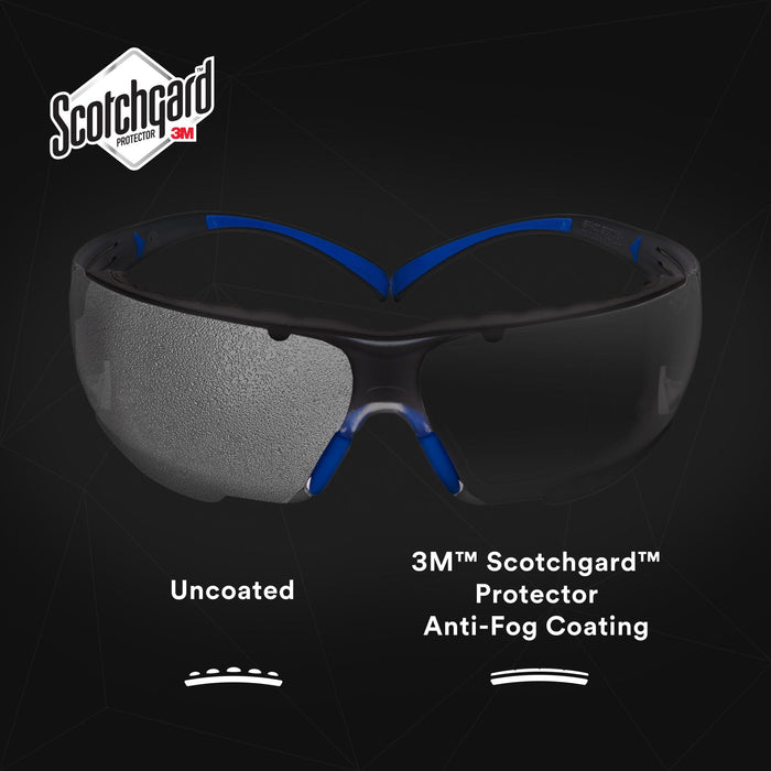 3M SecureFit Safety Glasses SF402SGAF-BLU-F, Blue/Gray