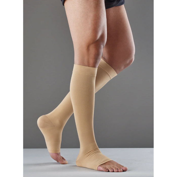 FUTURO Open Toe Knee Length Stockings, 71051EN, XL, Beige