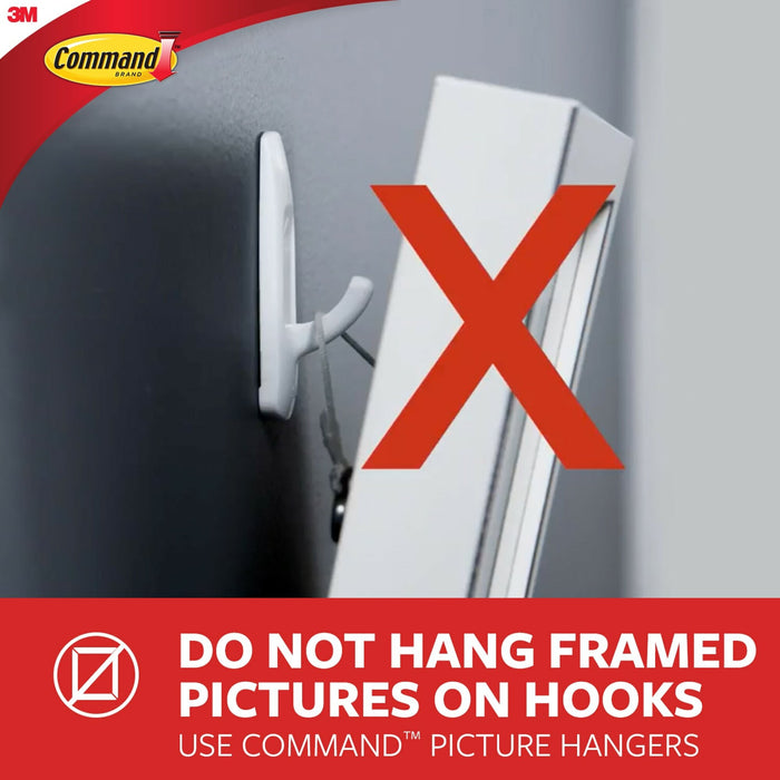 Command Small Stainless Steel Metal Hooks, 17031SS-4ES, 4 Hooks, 5Strips