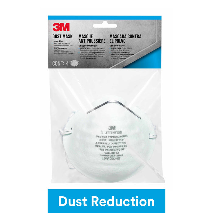 3M Home Dust Mask, 8661P4-C, 4 eaches/pack