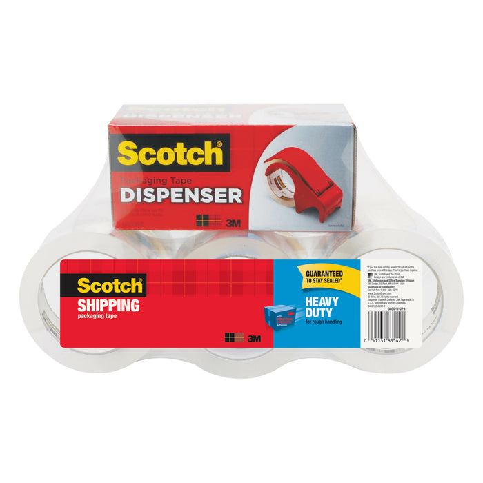 Scotch® Heavy Duty Shipping Packaging Tape, 3850-6-DP3, 1.88 in x 54.6yd