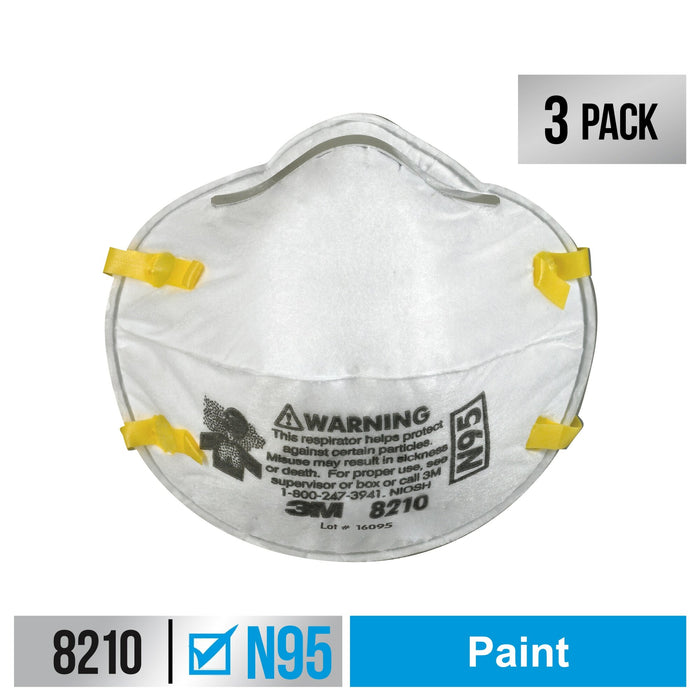 3M Performance Paint Prep Respirator N95 Particulate, 8210P3-DC, 3eaches/pack