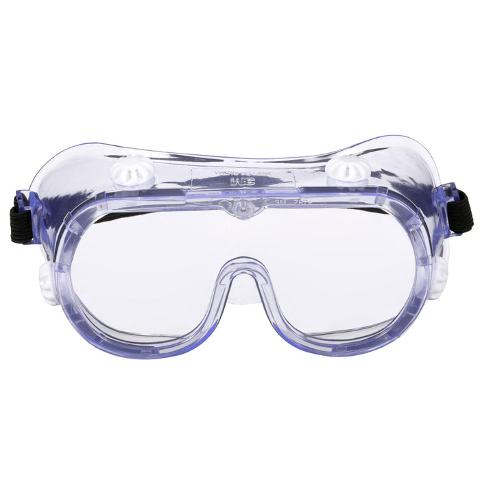 3M Goggle Chemical Splash, 91252P1-DC, Black Strap, Clear Lens