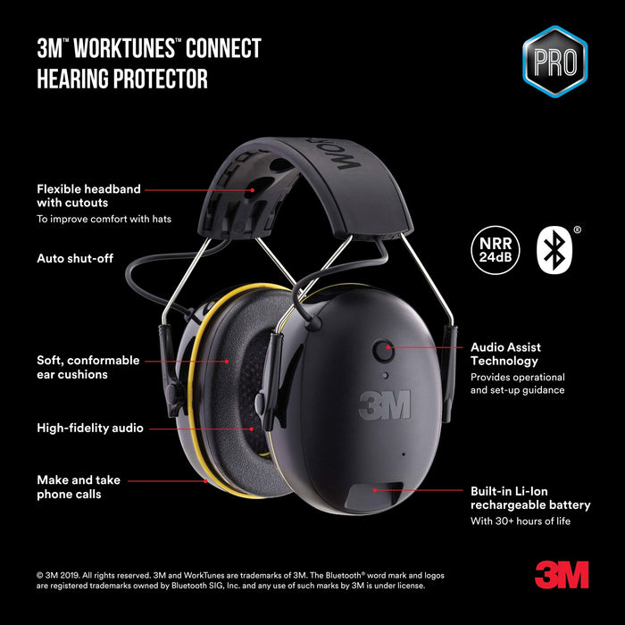 3M WorkTunes Connect Wireless Hearing Protector with Bluetooth®Technology