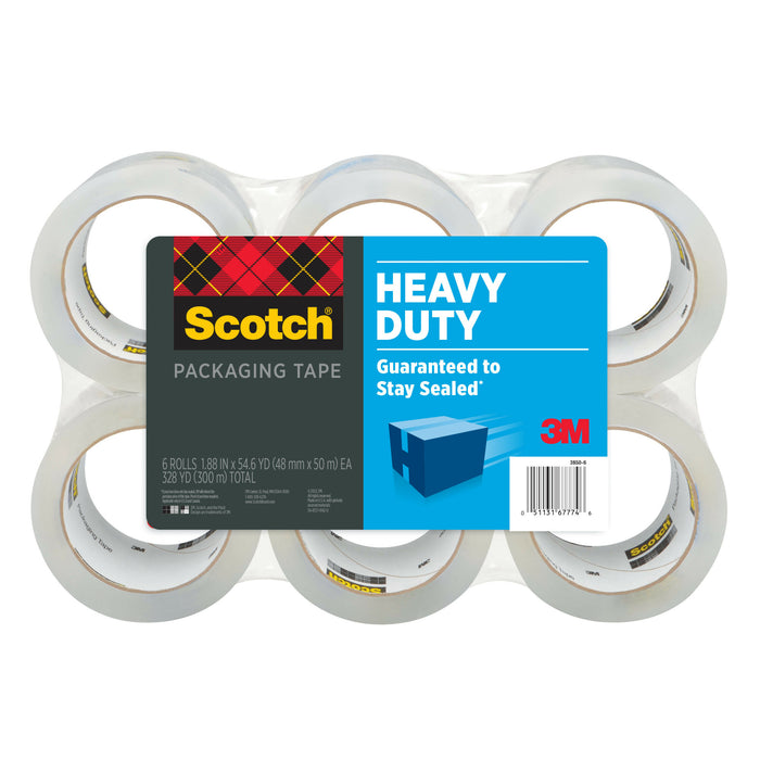 Scotch® Packaging Tape Heavy Duty Shipping, 3850-12-DP3, 1.88 in x 54.6yd