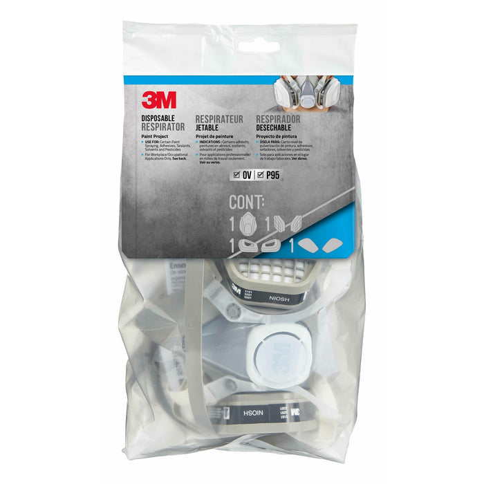 3M Disposable Solvent & Chemical Respirator, OV/P95 52P71C1-DC, 1each/pack