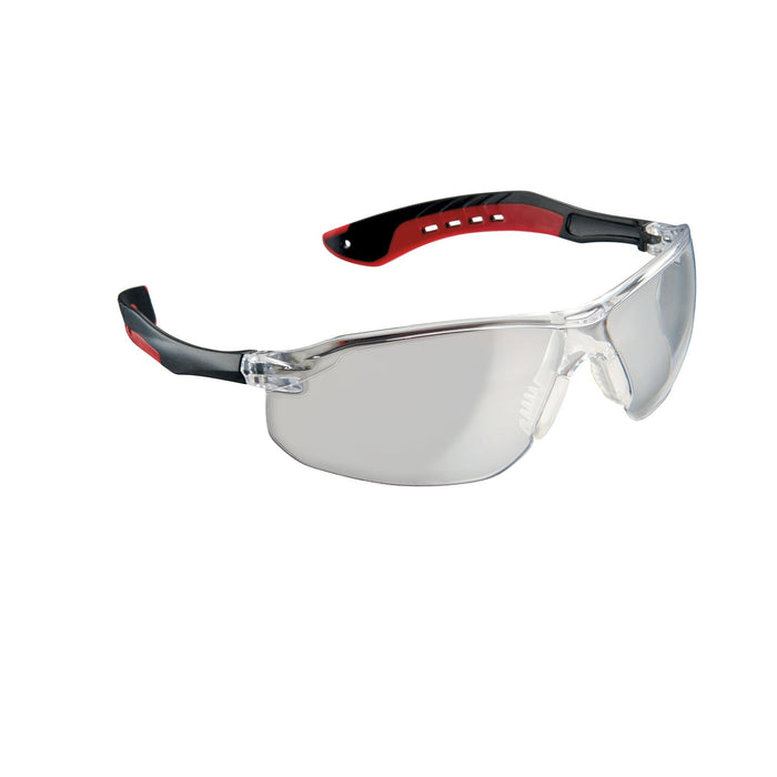 3M Flat Temple Eyewear, 47010H1-C, Black/Red, Clear Lens, Anti-Scratch