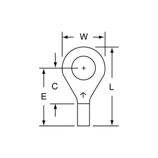 3M Non-Insulated Brazed Seam Ring Tongue Terminal, 11-14S-W, Max. Temp.347 °F