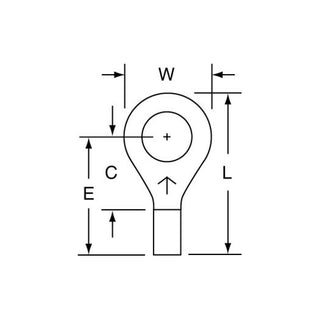 3M Non-Insulated Brazed Seam Ring Tongue Terminal 12-14S-W, Max. Temp.347 °F
