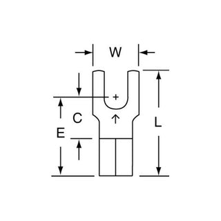 3M Non-Insulated Butted Seam Block Fork Terminal BS-33-8
