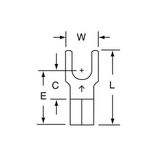 3M Non-Insulated Butted Seam Block Fork Terminal BS-33-10