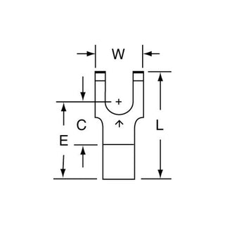 3M Non-Insulated Brazed Seam Flanged Block Fork Terminal BS-23-10-W